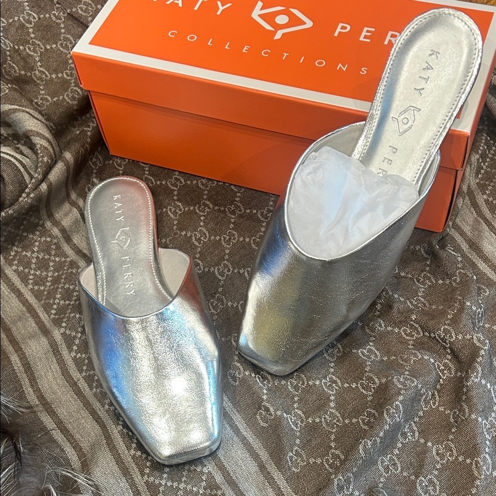 Katy Perry Collections Metallic Silver Mules